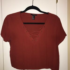 Forever 21 lace up shirt